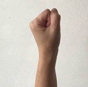 nerve gliding fist with neutral wrist
