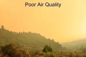 Hazy smoky, poor air quality