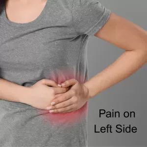 Pain in the left side flank can be a sign of nutcracker syndrome.