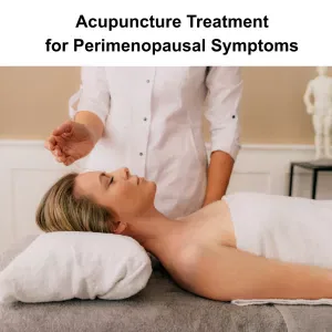 woman on a table receiving peaceful acupuncture treatment