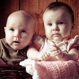 twins in a basket