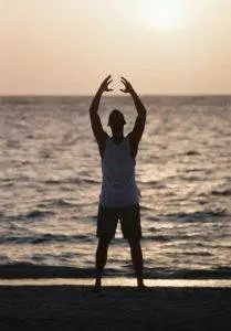 man exercising in the sun